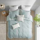 King/Cal King 3 Piece Cotton Jacquard Duvet Cover Set