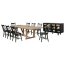 Middleton 10-piece Extension Leaf Dining Set Natural Brown and Black