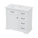 36" Bathroom Vanity With Sink, 2 Tip-Out Drawers, Soft Close Hinges by HouseOfZazla