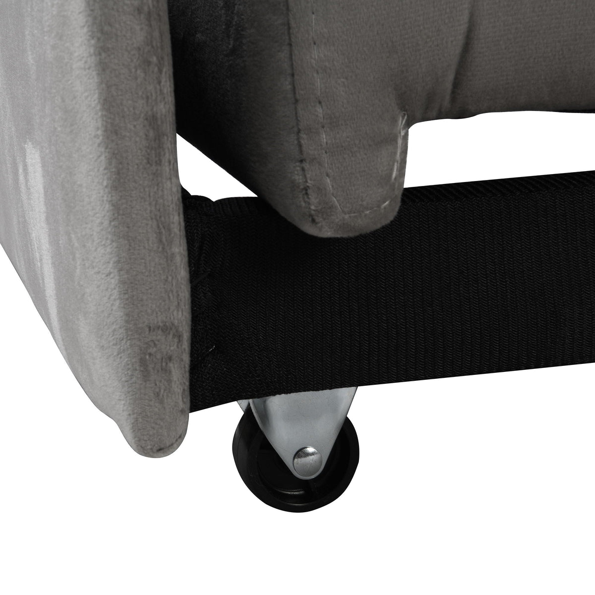 Folding Ottoman Sofa Bed - Gray Fabric, photo 14 of 19