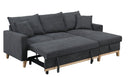 Colton - Reversible Sleeper Sectional Sofa With Storage Chaise - Dark Gray by HouseOfZazla