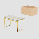 Modern Minimalist Rectangular Dining Table With Tempered Glass Top by Unique Piece Furniture
