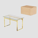 Modern Minimalist Rectangular Dining Table With Tempered Glass Top by HouseOfZazla