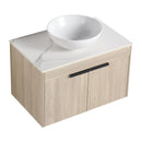 30" Modern Design Float Bathroom Vanity With Ceramic Basin Set, Wall Mounted White Oak Vanity With Soft Close Door, KD-PackingD-Packing Pieces