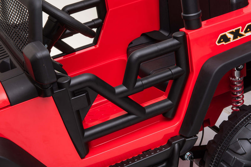 24V JEEP Double Drive Children Ride- on Car With 200Wx2 12V9AHx2Battery, Parent Remote Control, Electron assisted steering wheel, Foot Pedal, Led lights, music board with bluetooth/MP3/music/ volume