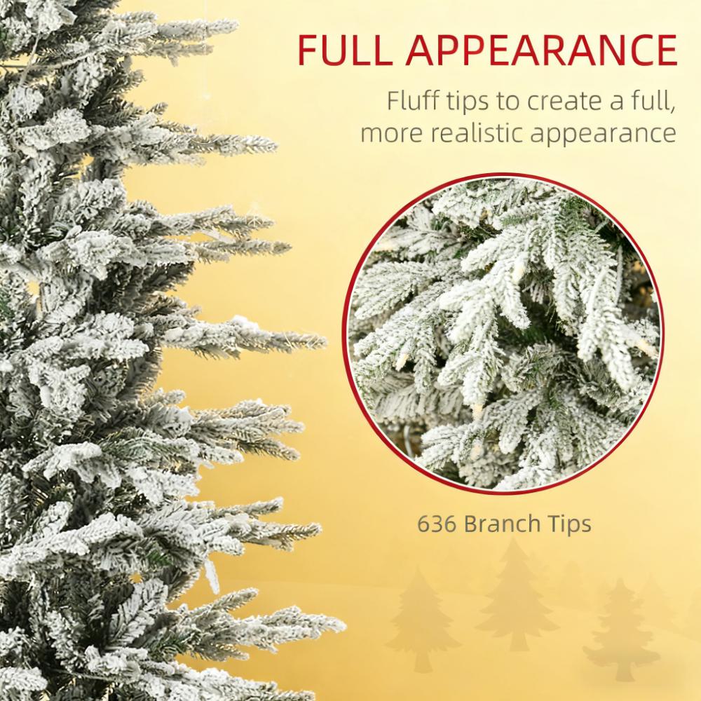 Artificial Flocked Christmas Tree with Warm Lights, photo 6 of 8