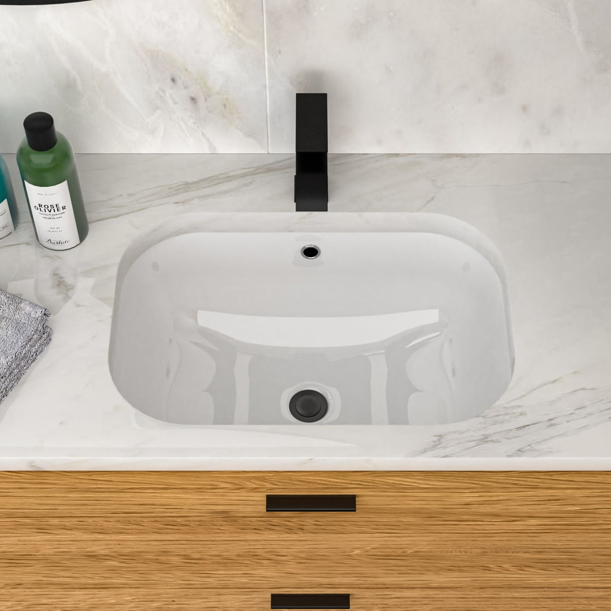 Modern Ceramic Undermount Bathroom Sink With Overflow, High Quality, photo 35 of 40