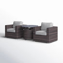 Rattan Patio Set With Comfortable Cushions And Fire Pit by HouseOfZazla