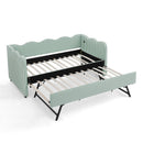 Gingham Daybed With USB Charging Port, Wave Shaped Design