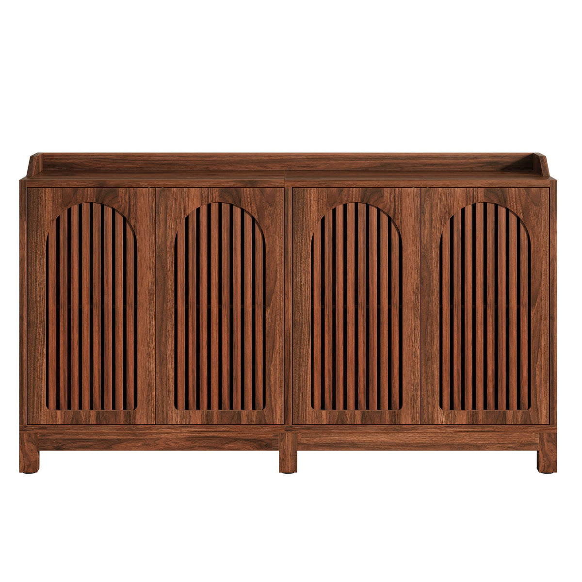 Sideboard Buffet Cabinet With 4 Doors & Shelves, Credenza Table For Dining Room - Brown, photo 10 of 14