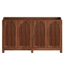 Sideboard Buffet Cabinet With 4 Doors & Shelves, Credenza Table For Dining Room - Brown by HouseOfZazla