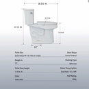 Gloss 2 Piece Toilet With 1.28 Gpf Tornado Flush, Rimless Bowl, Soft Closing Seat - Gloss White by HouseOfZazla