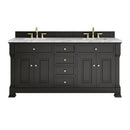 James Martin Brookfield 72" Double Bathroom Vanity, Black Onyx