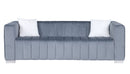 A modern channel sofa take on a traditional Chesterfield,Grey color,3 seater
