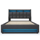 Upholstered Platform Bed With A Hydraulic Storage System, LED And USB Charging (Without Mattress) by Unique Piece Furniture