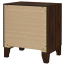 Anza - 2 Drawer Nightstand Bedside Table With Smooth Storage - Walnut by HouseOfZazla