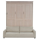 Queen Size Murphy Bed With Sofa And LED - Beige
