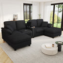 Modern U-Shaped Sectional Sofa With Storage Ottomans by HouseOfZazla