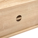 55.12" Rattan TV cabinet, double sliding doors for storage, adjustable shelf, solid wood legs, TV console for living room, natural