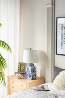 13x25' Blue and White Ceramic Vase Lamp