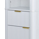 Tall Bathroom Storage Cabinet With Adjustable Shelves And 1 Drawer & Door