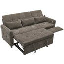 2-in-1 Sofa 82' Three-Seater with Sofa Bed and Reversible Recliner, Dark Grey Chenille