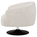 Dave Upholstered Barrel Back Swivel Club Chair Beige