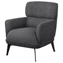Andrea Upholstered Crescent Arm Accent Chair Grey