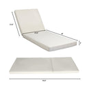 LOUNGE CHAISE SET, SPACE AVAILABLE ON ONE SIDE,ACACIA SOLID WOOD WITH LOUNGE CUSHION (CREAM & TRIPLE FOLD) - MATCHING DARK GREY VERSION AVAILABLE