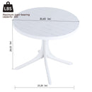 Modern Round Table, Waterproof, UV Resistant And Durable - White by HouseOfZazla