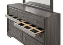 Traditional Queen 5 Piece Storage Bedroom Set in Gray Wood