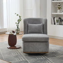 Wide Modern Cushioned Armless Metal Base 360° Swivel Chair With Pillow by Unique Piece Furniture