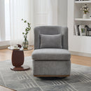Wide Modern Cushioned Armless Metal Base 360° Swivel Chair With Pillow by HouseOfZazla