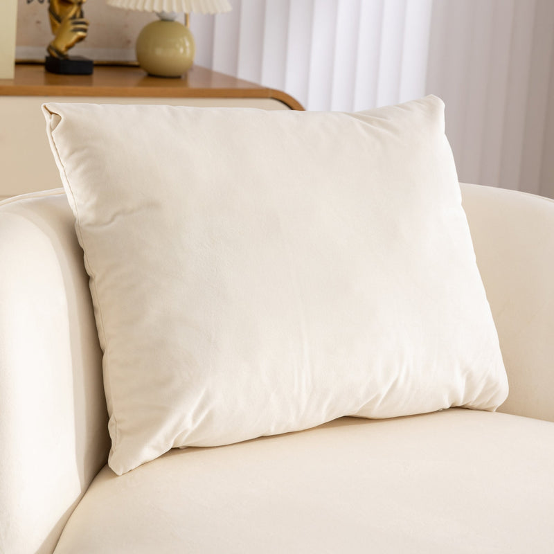 360 Degree Swivel Accent Chair Velvet Modern Upholstered Barrel Chair Over-Sized Soft Chair with Seat Cushion for Living Room, Bedroom, Office, Apartment, Beige