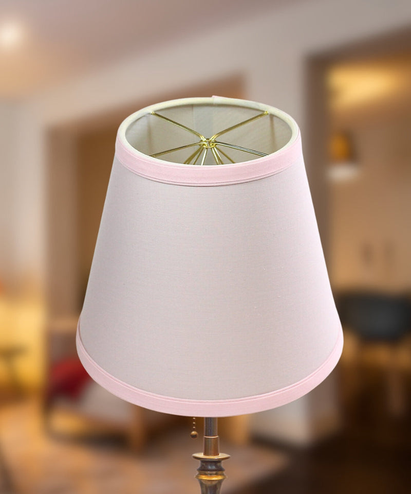 8"W x 7"H Empire Linen Edison Clip On Lamp Shade Pale Dogwood Pink