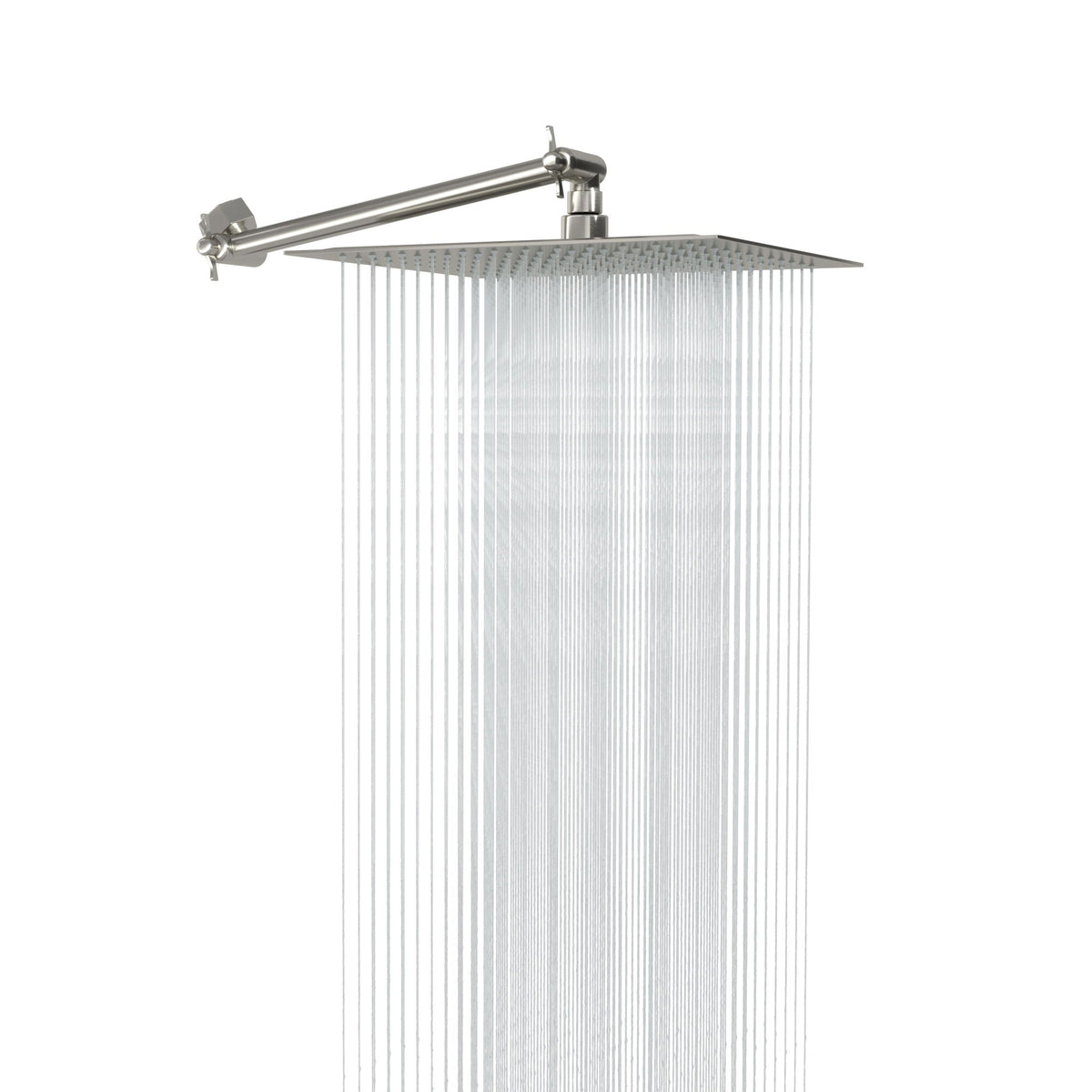 Luxury Rain Shower Head With Adjustable Arm, 10" Square, Stainless Steel - Brushed Nickel, photo 7 of 15