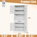 Kitchen Pantry Cabinet With Adjustable Shelves, Drawers, Hooks And Large Countertop - White by HouseOfZazla