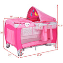 Foldable Baby Crib Playpen with Mosquito Net and Bag by LJGDeals