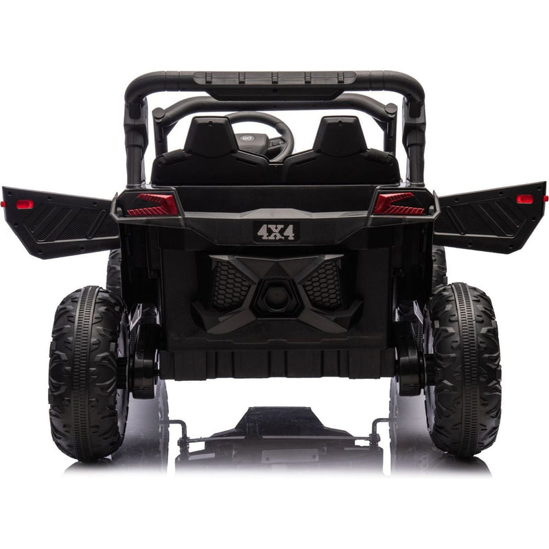 24V Two-Seater Kids Ride On UTV W/Parents Remote Control,Four-Wheel Suspension,Slow Start,Large wheel design,Anti-collision bar,Storage space,Music,USB,Bluetooth,Volume control,LED lights for Kids 3+.