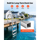 Removable Dock Ladder, 4 Steps, Aluminum Alloy Pontoon Boat Swim Ladder by HouseOfZazla