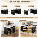Extendable Dining Table With Folding Top, Rolling Kitchen Island With Drawers And Power Outlet by HouseOfZazla