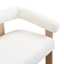 Round Armrest Loveseat (Beige + Natural) by HouseOfZazla