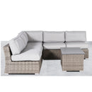 Wicker Sectional Sofa With Cushions And Table by Unique Piece Furniture