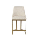 Upholstered Counter Stool With Metal Base - Cream by HouseOfZazla