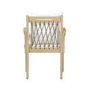 Outdoor Patio Acacia Wood Chairs With Woven Rope Arms (Set of 2)