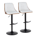 Gianna - Mid Century Modern Adjustable Barstool, Swivel With Rounded T Footrest (Set of 2) by HouseOfZazla