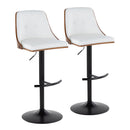 Gianna - Mid Century Modern Adjustable Barstool, Swivel With Rounded T Footrest (Set of 2) by HouseOfZazla