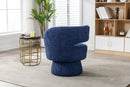 360 Degree Swivel Cuddle Barrel Accent Chairs, Round Armchairs with Wide Upholstered, Fluffy Fabric Chair for Living Room, Bedroom, Office, Waiting Rooms