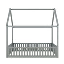 Wood House Bed With Fence And Door by HouseOfZazla