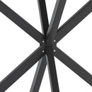 42.13" Modern Cross Leg Round Dining Table, Black Top Occasional Table, Two Piece Removable Top, Matte Finish Iron Legs